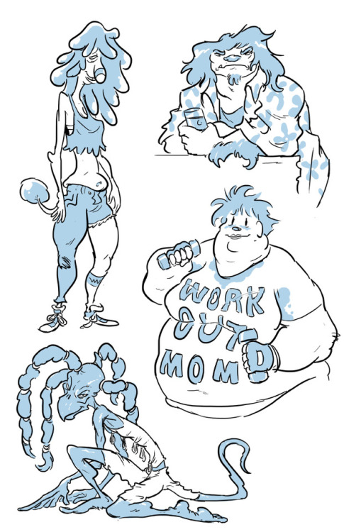 Blue doodles