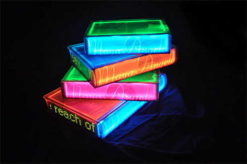 Porn photo asylum-art:  Luminous Words: Glowing Books