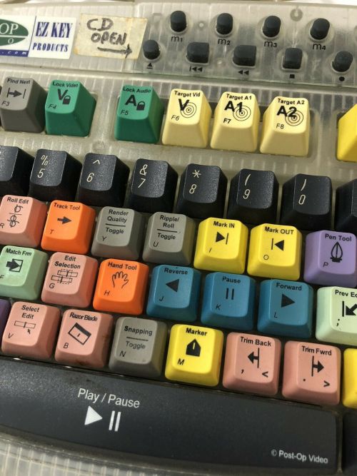 yournewkeyboard:Look at this video editing keyboard. It’s clear. The keycaps are wild. It&rsqu