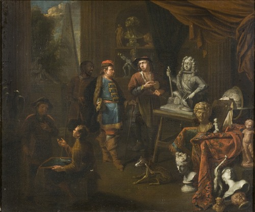 Visit in a Sculptor&rsquo;s Studio, Balthasar van den Bosch, 1704, Nationalmuseum, SWEcol