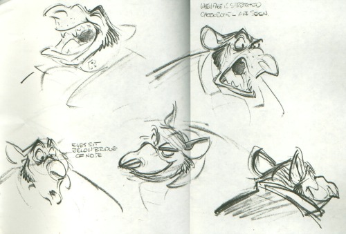 the-disney-elite:Glen Keane’s model sheets for Ratigan from Disney’s The Great Mouse Det