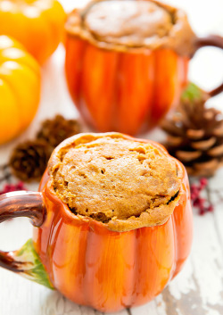 guardians-of-the-food:Flourless Pumpkin Mug Cake