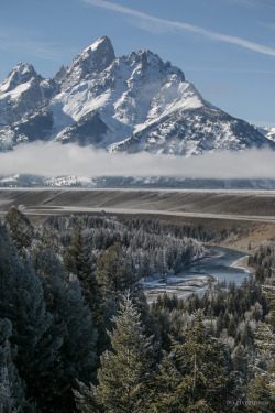 riverwindphotography:  Alpine Beauty: The Grand Teton from the Snake River Overlook, freshly sparkled with cloud-frostriverwindphotography, December 9, 2017