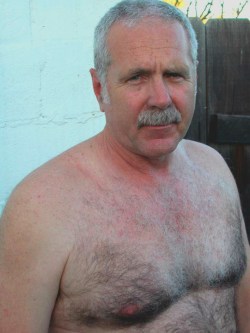 graybeards:  His wife might hate the mustache but I bet his manstress loves it.