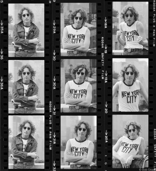  John Lennon - Proof Sheet, New York City 1974 © Bob Gruen 