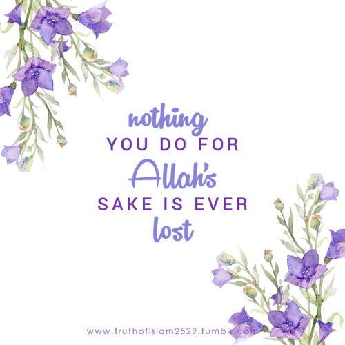 Nothing You Do For Allah’s Sake Is Ever Lost