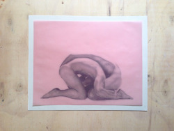 l-valencia:  💞 12″x9.5″ in. Pencil/charcoal on paper with pink translucent paper  