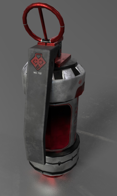 zorinarts:A healing grenade I modelled and textured for a class! Based off of this concept art by Ja