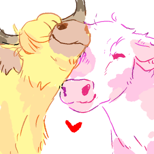 2142003:  metalsaga:  metalsaga:  metalsaga:  metalsaga: i really wanna draw a cow. idk why but i REALLY want to :]  theyre girlfriends  thank you all for the support this is the most notes my art has ever gotten! i know it’s just silly drawings of