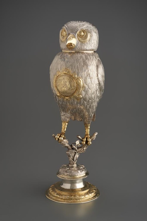 Ulrich Sautters, Owl vessel, 1580. Silver. Ulm, Germany. Via Museum of Applied Arts Budapest