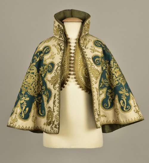 fripperiesandfobs:Ottoman cape and vest, 1890′sFrom Whitaker Auctions