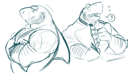 Manlyshark:  Older Shark Office Worker Bara! He’s A Bit Corny  With His Jokes