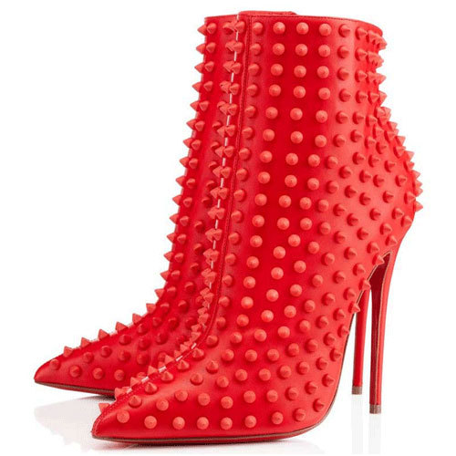 Sale red bottom heels-Snakilta 120mm booty red sheepskin