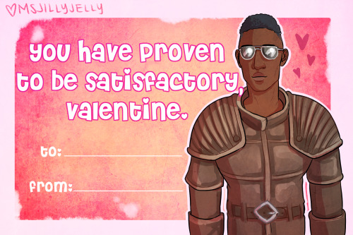msjillyjelly:Fallout 4 Companion Valentines! Made especially for you~ (or depending on how you look 