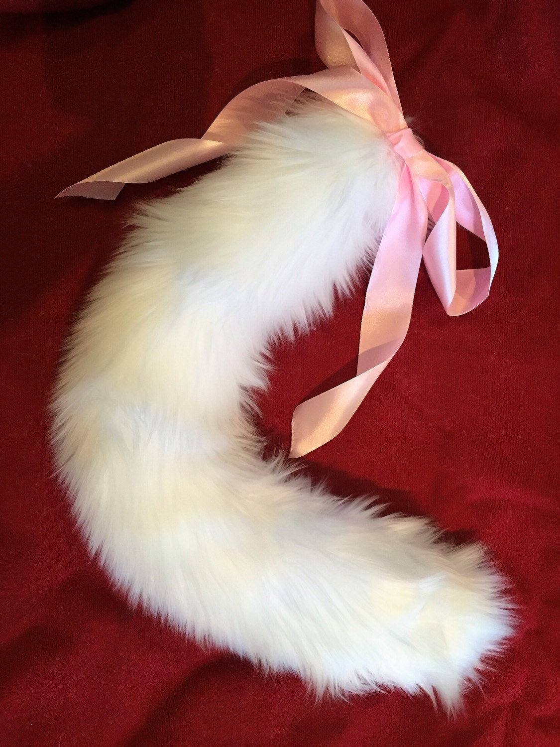 cat-sessorize:  Luxury White Cat Wolf Kitten Play BDSM Tail Faux Fur 25 Inch Cat-sessorize!