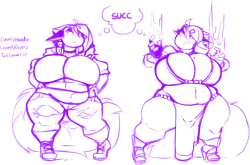 eyebrowride:  eyebrowride:   Tryin’ to get a handle on clothing styles for the ‘ol fatcat. The fourth  image was an unfinished holiday thing that I still like.    So someone on twitter commented that Elle’s skeleton-flavored outfit reminded them
