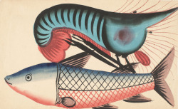 “Souvenir Painting of a Fish and a Prawn,” c.1900, made in Calcutta, India