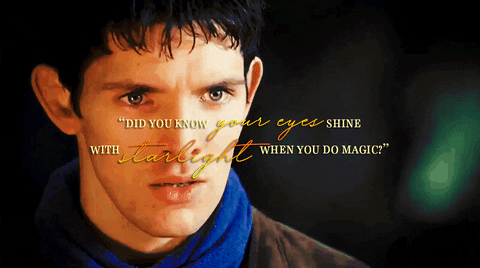 witchmd13:“Merlin felt his face heat. Not ‘glowed’. Not ‘turned yellow’. But ‘shone with starlight’.