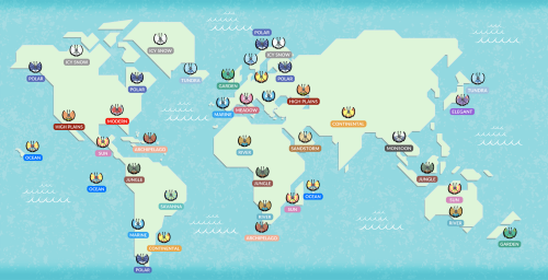 Pokemon Lesson: The United Kingdom And New Zealand Have The Same Climate, Categorised By Plants! Thoughts?