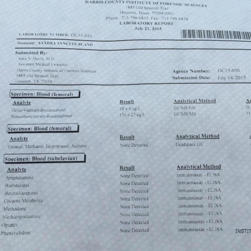 krxs10:Sandra Bland’s toxicology report was just released today, and of course just with the rest of