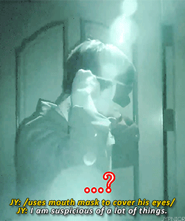 jypnior:jinyoung thought it was an eye mask