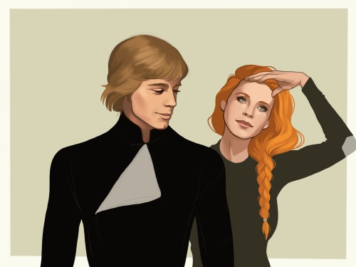 iisabelinski:Luke and Mara from the Star Wars EU! My little contribution to the fandom. They’ve been