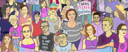 morgansea:  I made this poster for Montreal’s Trans Pride events. It features 80 local trans/&