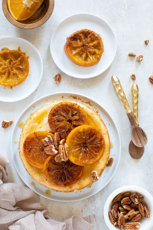 fullcravings:Spiced Orange Cheesecake with Pecan Crust 