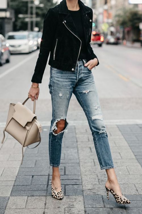 prettypicsdelightfultips: streetstyleplatform: Selected femme suede biker jacket   Dr Denim Pepper H