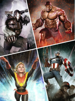 comicsforever:  The Marvel Universe // artwork by Adi Granov (2013)  Nice Collage of pics