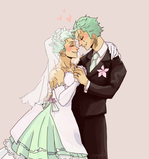 apple-melons: local gay marimo marries himself (actually a qp wedding pic of me and @zoros-broken-sw