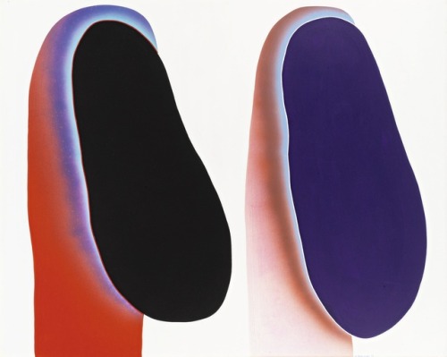 thunderstruck9:  Motonaga Sadamasa (Japanese, 1922-2011), Work - Two Colours, 1969. Acrylic on canvas laid on board, 130.5 x 162 cm.