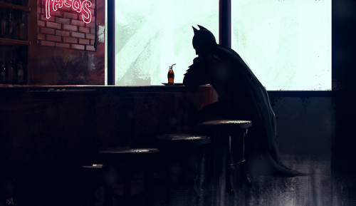 theartofmany:Artist:Nagy NorbertTitle:Resting Batman“This is a piece I made back in 2014 for a Speed