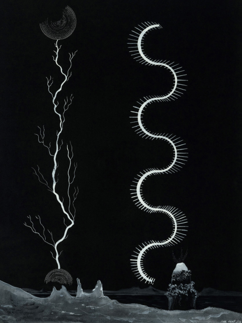 thunderstruck9:Max Ernst (German, 1891-1976), Paysage [Landscape], 1923. Gouache on paper, 61.5 x 47