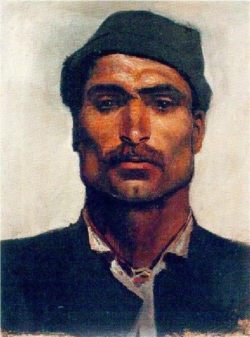 bala5:  “Retrato de un hombre con gorro”, Ladislav Medňanský (1880).