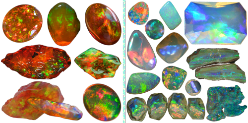 itsalwayssunnyineverbloom: tenaflyviper: 18 Various Kinds of Opals   When most people think of 