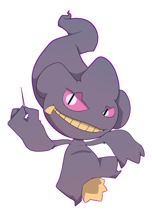 kuplokupo:  Banette generates energy for laying strong curses by sticking pins into  its own body. This Pokémon was originally a pitiful plush doll that was  thrown away.  Get it on a shirt, poster, or sticker “x”  