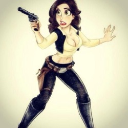 sofiasivancosplay:  Art by Laurie b, and my Han Sophie cosplay design inspiration!  Han Sophie always shoots first.