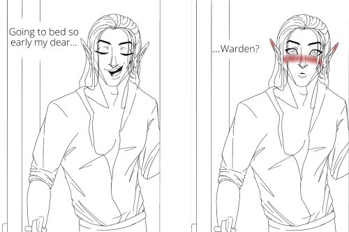 I like to think that Zevran In Love gets a little bit flustered because it’s cute and i like to have