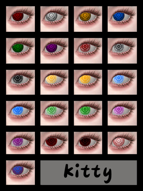 shimiaomiaoa:[kitty]eyelens set21 colors +  21 colorsmale/femaleThe eyelens brush comes from jennisi