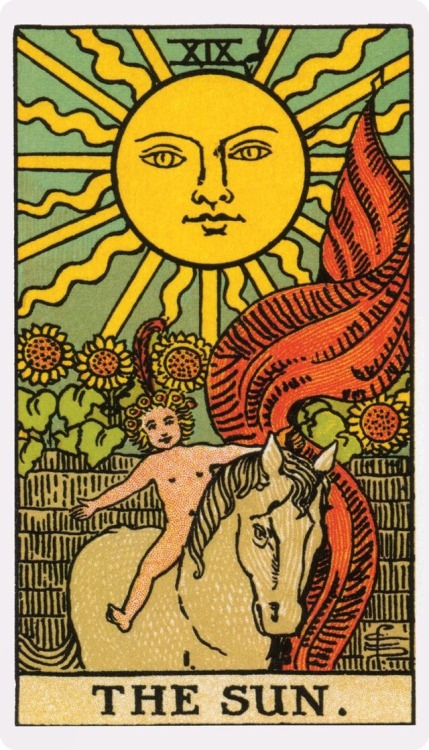 kmarx: The sun tarot card represents success, radiance and abundance. It is an image of optimism and