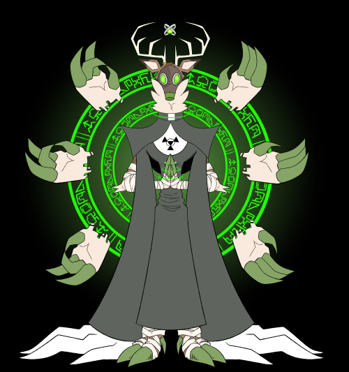 hydroflorix: Some fan Digimon designs! It’s been awhile. First is SaintChernobimon- bringing my OC P