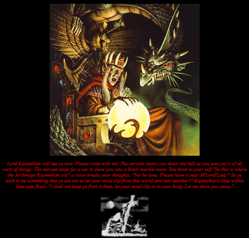 Screenshot of a DND fanpage, geocities/timessquare/3709/. 1997.