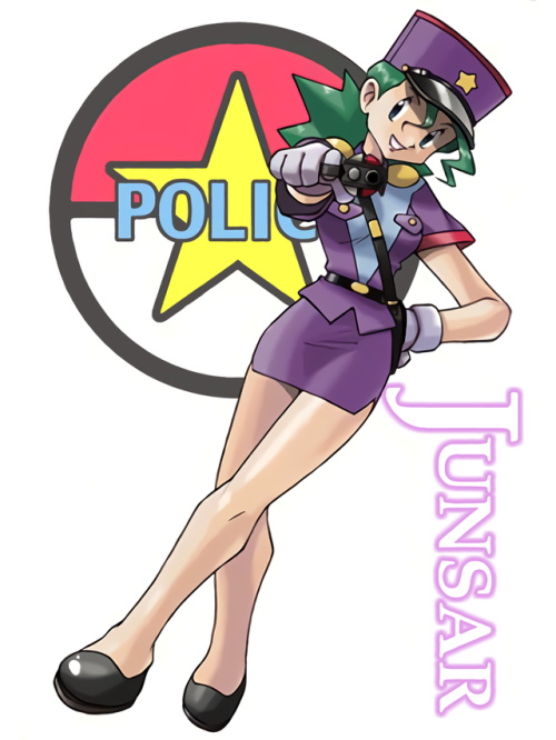 hirespokemon: Officer Jenny by Ken Sugimori, originally posted in 1998 on the Game Freak official we
