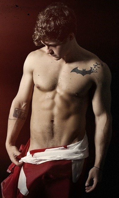 hot-guys-at-random:  Michael Hamm wearing nothing but a flag