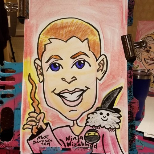 Drawing caricatures at the New England Wizardfest today and tomorrow!    There are lots of vendors here with Harry Potter type merch.   Plenty of crystals, jewelry, wands, brooms, cupcakes, an illustrator specializing in dragons, plus other fun stuff!