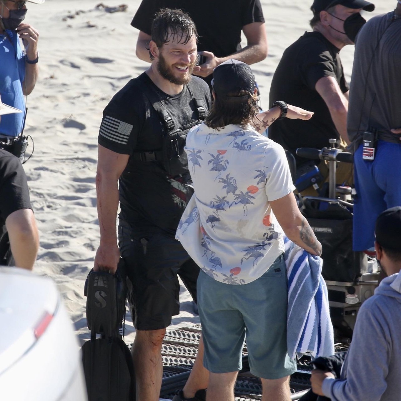 Chris Pratt Spotted with Taylor Kitsch On Set of 'The Terminal List' Series  for  via The Image Direct / The Grozny Grou…