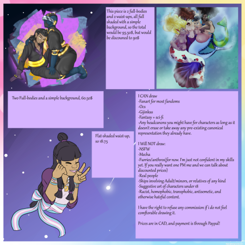 kingscribbles:Wooo my Commissions are finally open! All info should be within the photos. If you hav