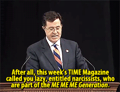 thequeenofscream:beeishappy:Stephen Colbert salutes UVA’s Class of 2013 Followed by this.FUCKING THA
