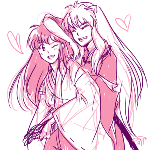 justafewsmallsteps:inuyasha teases kagome because she’s so cute and tiny!!!